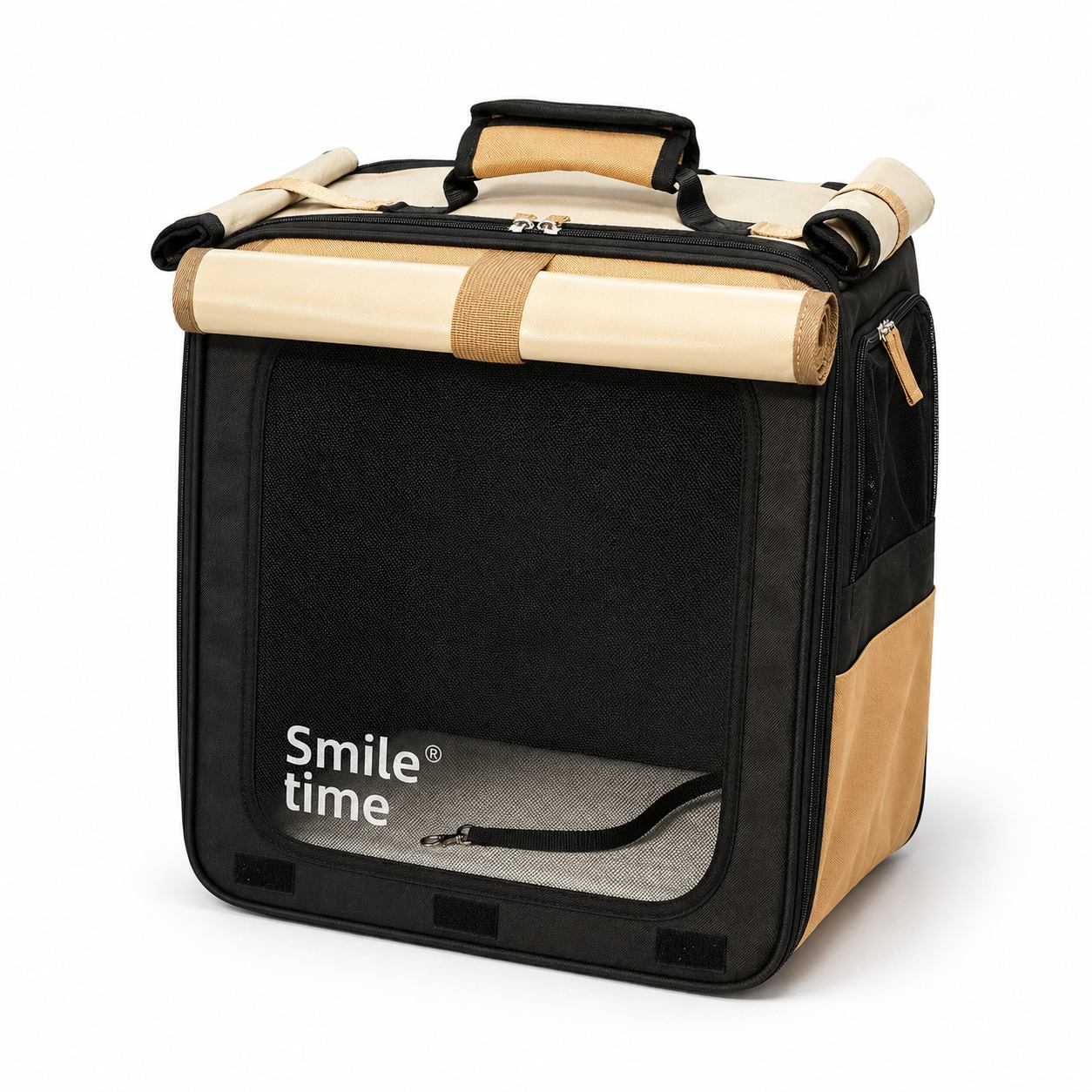 Smile Time Premium Cat Carrier Backpack for Cats & Small Dogs | Lightweight Foldable Pet Travel Bag with Breathable Mesh