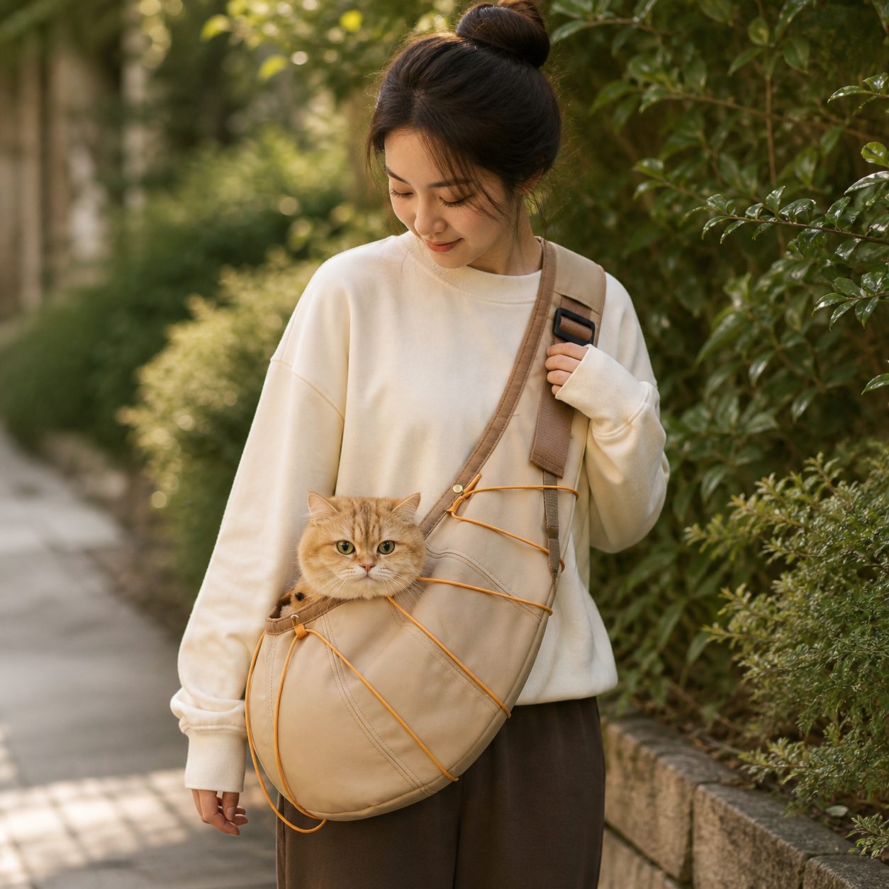 Premium Crossbody Cat Carrier Bag | Lightweight Breathable Pet Sling Bag for Cats & Small Dogs Travel