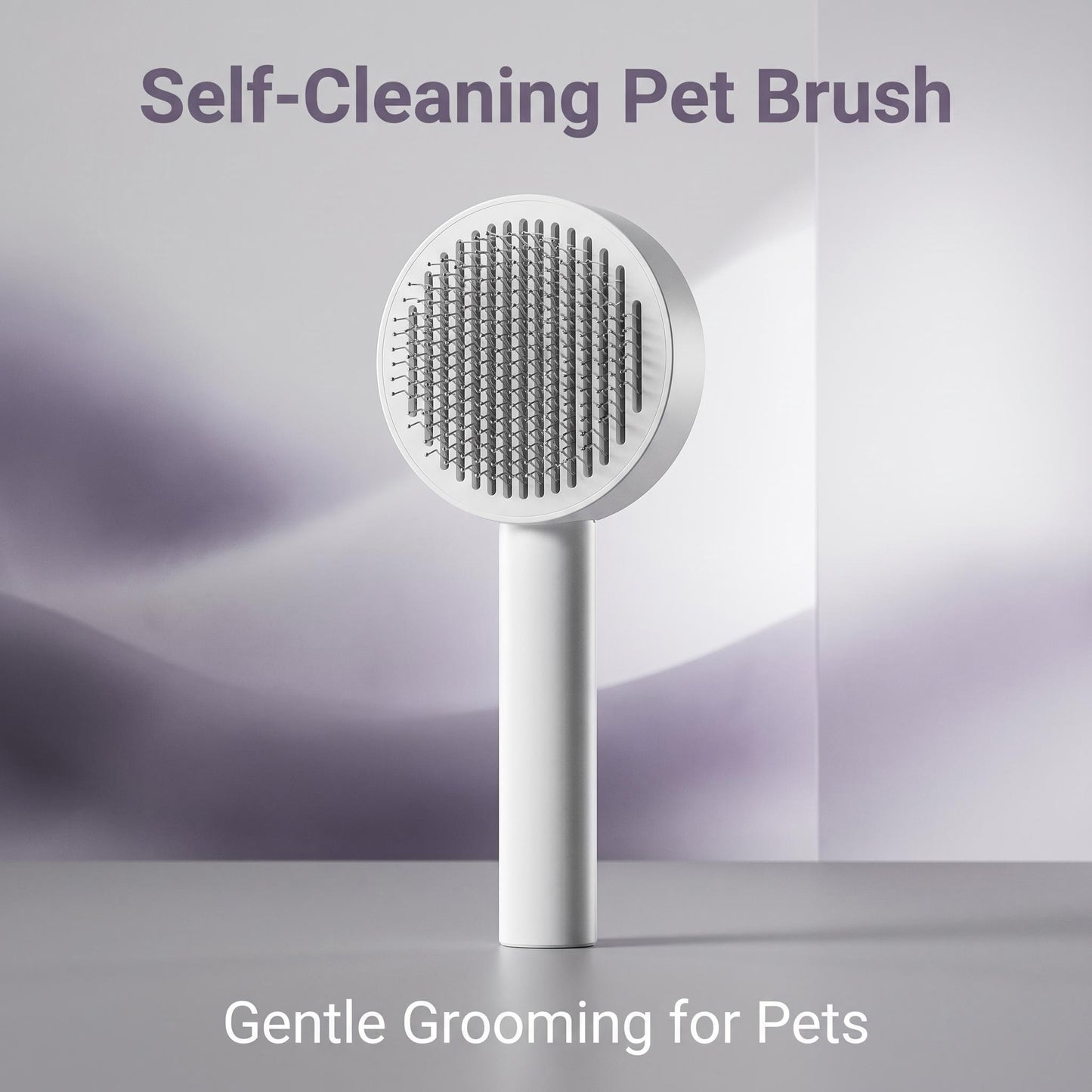 Gentle Self-Clean Grooming Brush for Long & Short Hair Dogs Cats