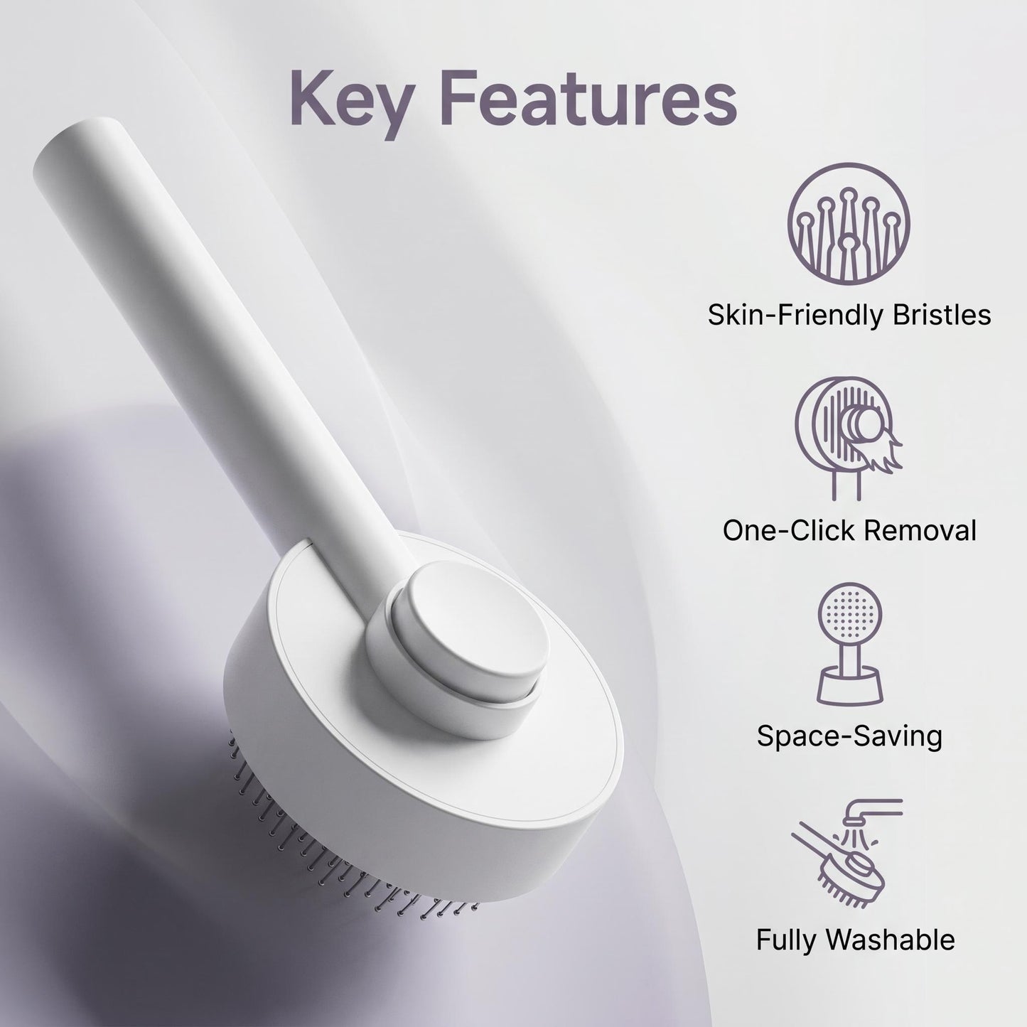 Gentle Self-Clean Grooming Brush for Long & Short Hair Dogs Cats
