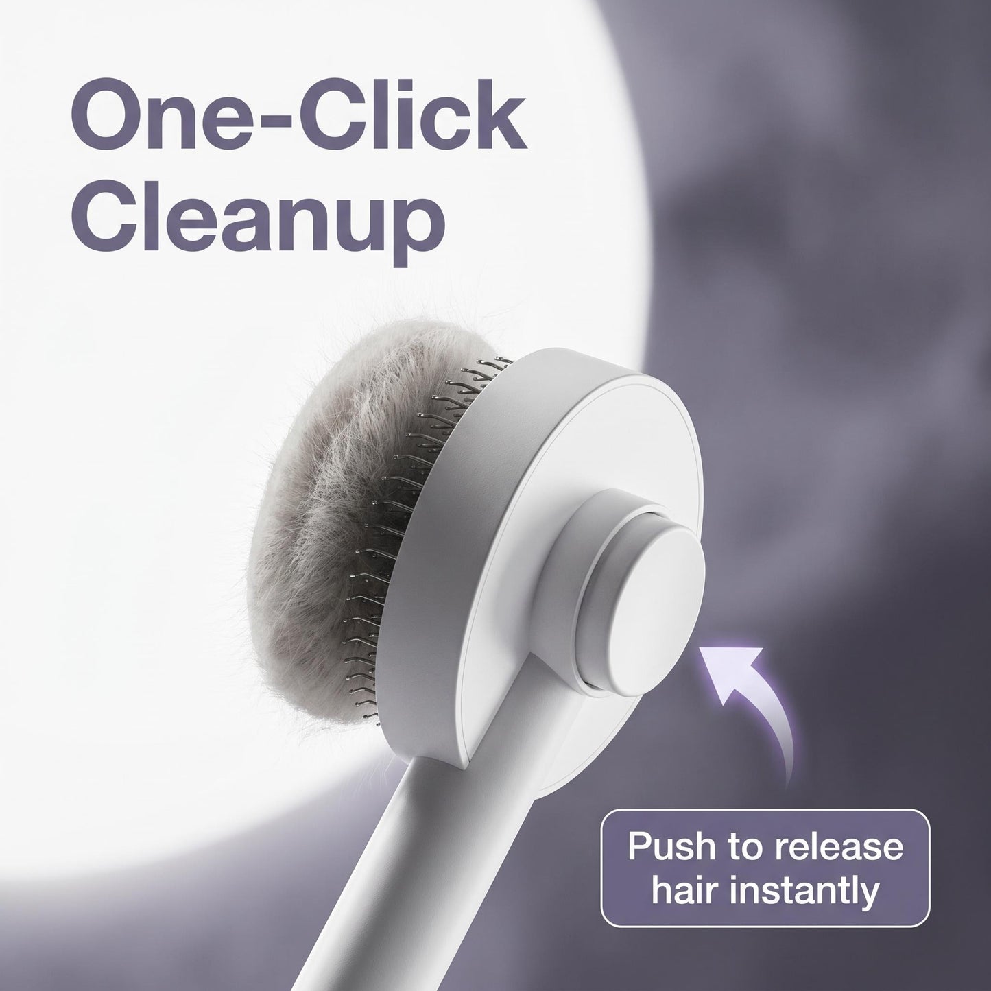 Gentle Self-Clean Grooming Brush for Long & Short Hair Dogs Cats