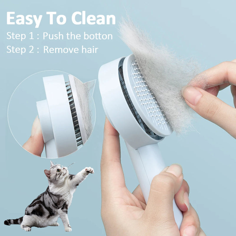 Self-Cleaning Pet Hair Brush for Dogs & Cats