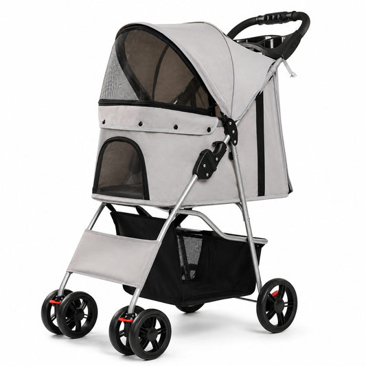 Luxury foldable pet stroller for cats and small dogs