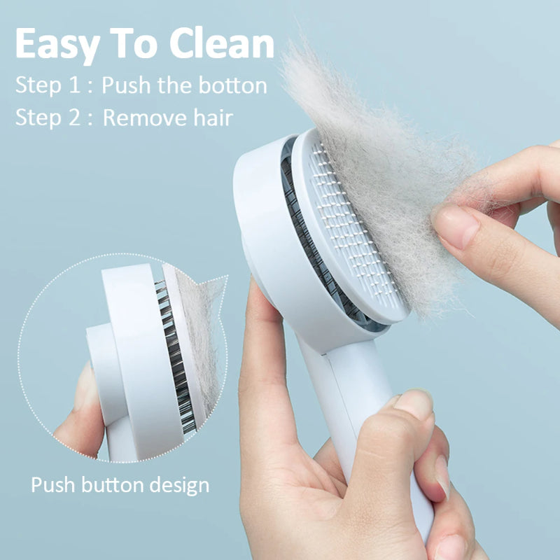 Self-Cleaning Pet Hair Brush for Dogs & Cats