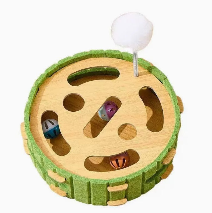 Interactive Cat Teaser Toy with Scratching Post | Fun Puzzle Play Box for Indoor Cats, Durable Sisal Scratcher & Paw Activity Center