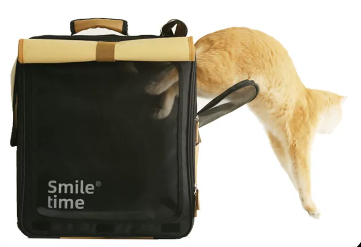 Smile Time Premium Cat Carrier Backpack for Cats & Small Dogs | Lightweight Foldable Pet Travel Bag with Breathable Mesh