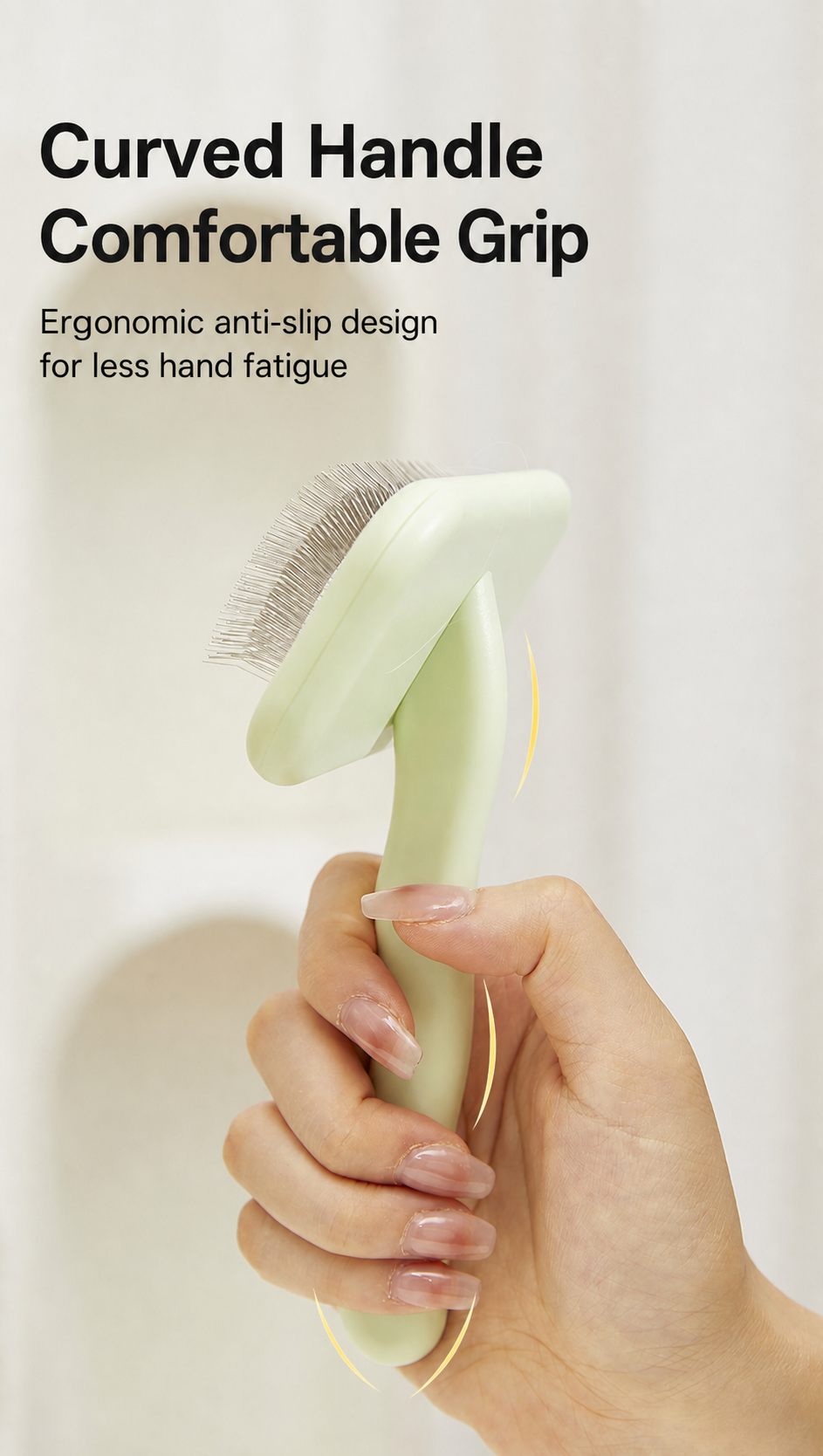 Premium Self-Cleaning Pet Grooming Brush | 135° Angled Stainless Steel Pins for Dogs & Cats | Gentle Deshedding & Coat Care Tool